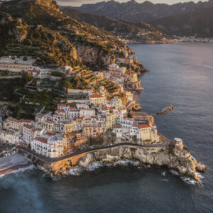 L'alba ad Amalfi foto drone 1