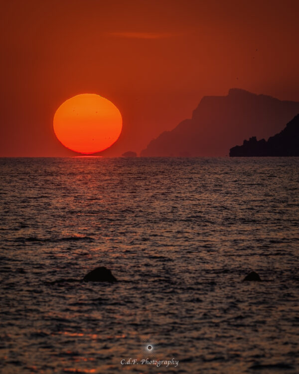 TRAMONTO DA SALERNO VERSO CAPRI