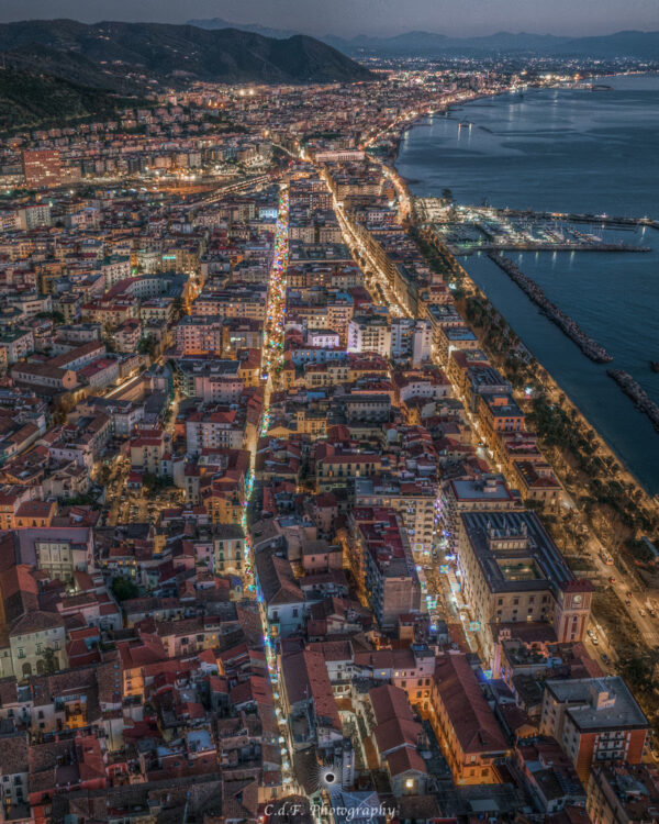 Salerno sogno e bellezza foto drone Natale 2024:  Tutte Luci